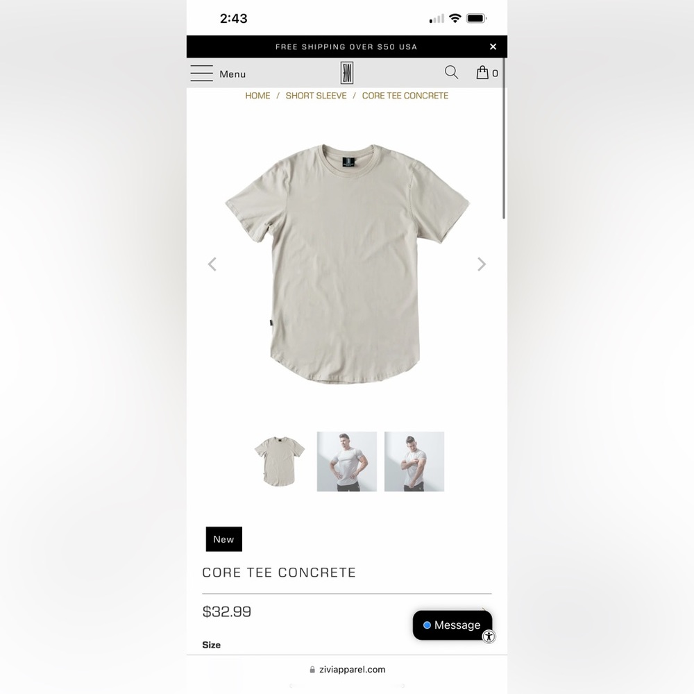 Zivi NEW Core Tee in Concrete!